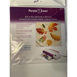 Unbranded 20 Pockets PURPLE COWS 8" x 8" Hot Laminator Pockets