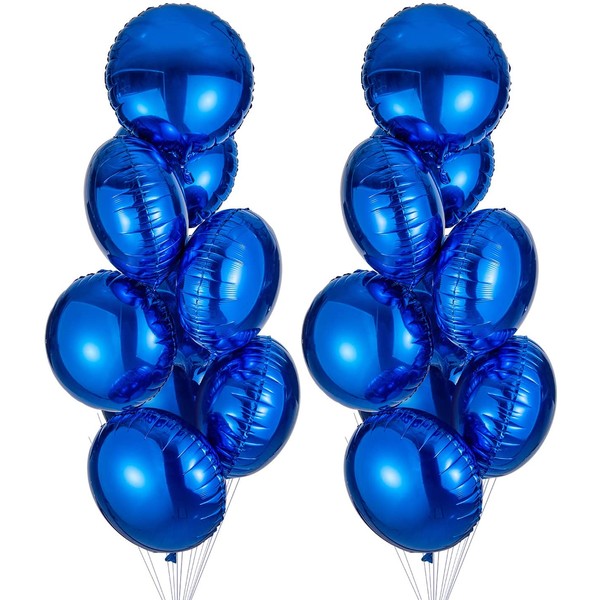 18" Blue Round Shaped Foil Balloons Mylar Helium Balloons for