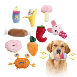 BBAOO Dog Toy Small Dogs, Pack of 10 Plush Toy, Squeaky, Puppy Toy, for Cleaning Dog Teeth, Interactive Training Toy for and Medium