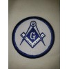 Square & Compass Round Embroidered Masonic Regalia Patch    2 " Dia.  Glove Size