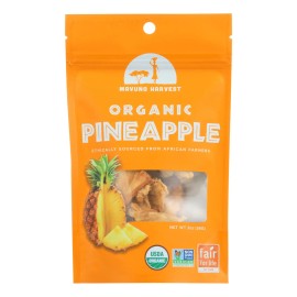 UD_Mavuno Organic Harvest Gluten-Free Dried Pineapple 2 Oz Snack Preserved Sweet Sliced Fruit Case of 6 AD Drying Process