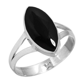 Jeweloporium 925 Silver Ring for Women Size Z 1/2 Real Black Onyx Gemstone Costume Silver Ring Vintage Jewelry