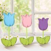 3 Pcs Spring Table Decorations Tulip Wooden Set Tabletop Farmhouse