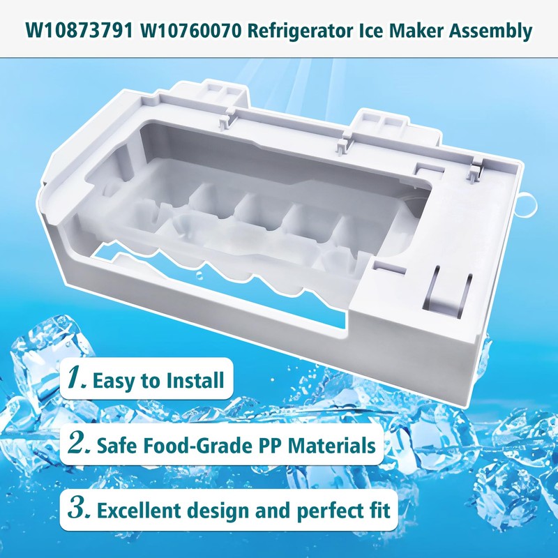 W10873791 W10760070 Refrigerator Ice Maker Assembly W10873791 W10760070 OEM Parts,Compatible