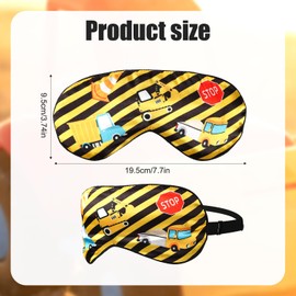 Construction Sleep Mask, Adjustable Eye Mask for Sleeping Soft and Comfortable Sleep Mask for Kids Boys Girls Men Women Architectural Design Blackout Eye Shade Cover for Travel and Night Sleep