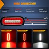 Nilight 2PCS 6Inch Oval LED Trailer Tail Lights Red White