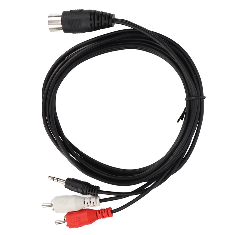 DIN 8 Pin to 3.5mm 2 RCA Cable Male to
