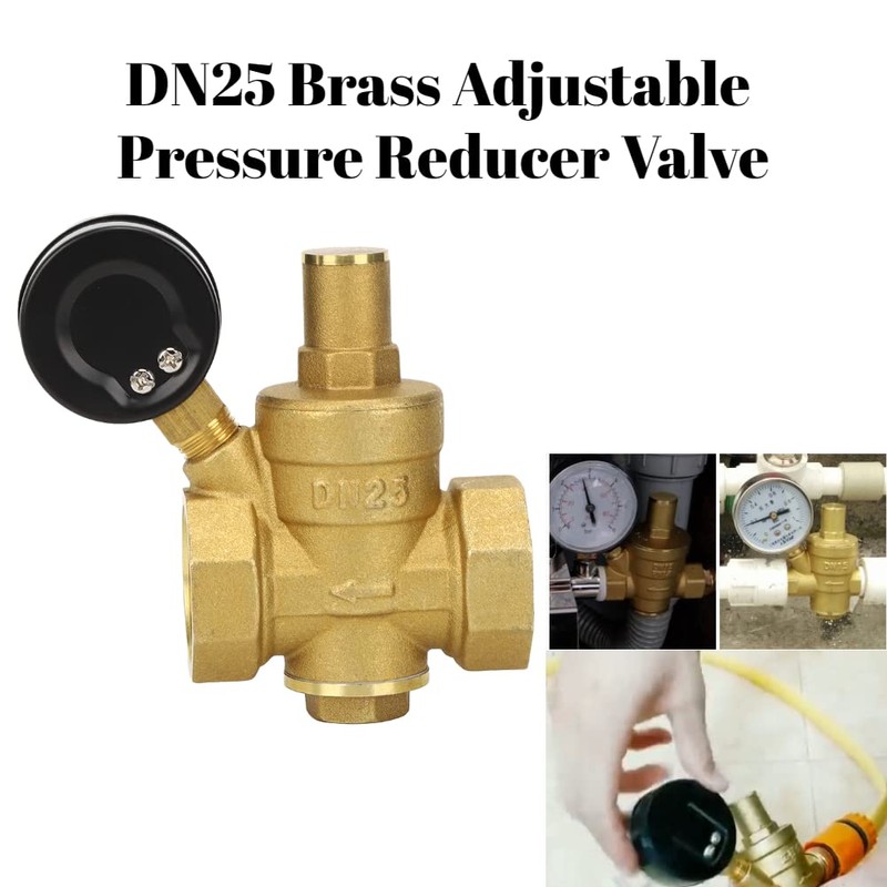 Hilitand DN25 Brass Relief Valve Adjustable Water Pressure Reducing Regulator