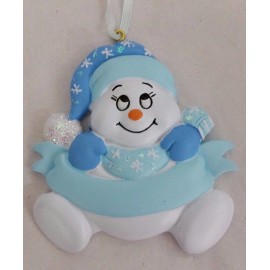 Rudolph & Me Personalized SnowBaby Boy Male Christmas Ornament Holiday Gift