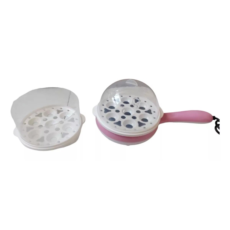 Cuher Mini Sárten Hervidor De Huevos Eléctrico Doble Piso