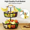 SAYZH 2-Tier Fruit Basket Bowl Vegetable Storage with Dual Banana