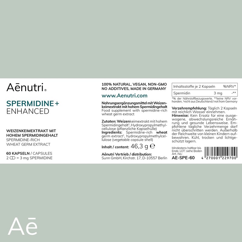 SPERMIDIN Plus High Dosage - Wheat Germ Extract in Optimised