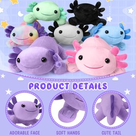 11.02 inch Plush Axolotl Stuffed Animal, Axolotl Plush Toys, Cute Stuffed Cotton Plush Pillow Kawaii Salamander Gifts for Girls & Boys, Plushies has (Purple Axolotl)