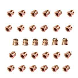 YiYFiT M6 x 10mm Furniture Thread Insert Nuts, 30 Pieces Zinc Alloy Threaded Bolts Mounting Interface Hex Drive Thread Insert Nuts for Wooden Furniture