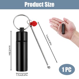 Premium Pill Bottle with Spoon, Multifunctional Deluxe Dispenser for Medication, Spices, Sturdy Aluminium, Hermetically Sealed and Waterproof (Red)