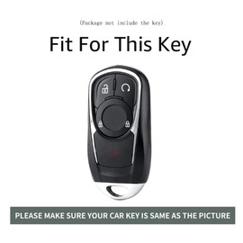 ontto 4 buttons Car Key fob Cover compatible with Buick Enclave Lacrosse Verano Encore Regal Envision Cascada GL8 2016 up Smart Key holder case Shell keyring keychain protector accessories Black B