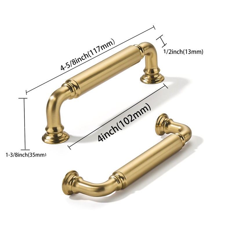 khtumeware 10-Pack Champagne Bronze Heavy-Duty Solid Cabinet Pulls, 4 Inch