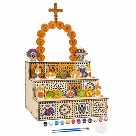 JeeLeeko Kit DIY de Mini ofrenda de Día de Muertos de Madera