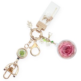NATUAKE Preserved Flower Key Holder, Stylish, Mother's Day, Birthday Gift, Women's Popular, Cute, Bag Charm, Gift, 60th Birthday Gift, Retirement Gift, Wedding, Anniversary, Reel Included, Mother's