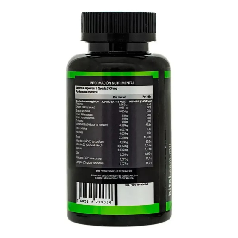 Vitamina C Bitol 90 Cápsulas Sabor Sin Sabor