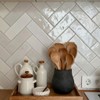 JIEMEI HOME Kitchen Utensil Holder, 6.61" Ceramic Rustic Utensil Crock