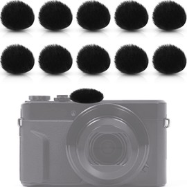 Nezyo 10 Pieces Camera Mic Windscreen Furry Camera Wind Muff Wind Cover Built in Microphone Outdoor Filter for DSLRs Mic Outdoor Windshield