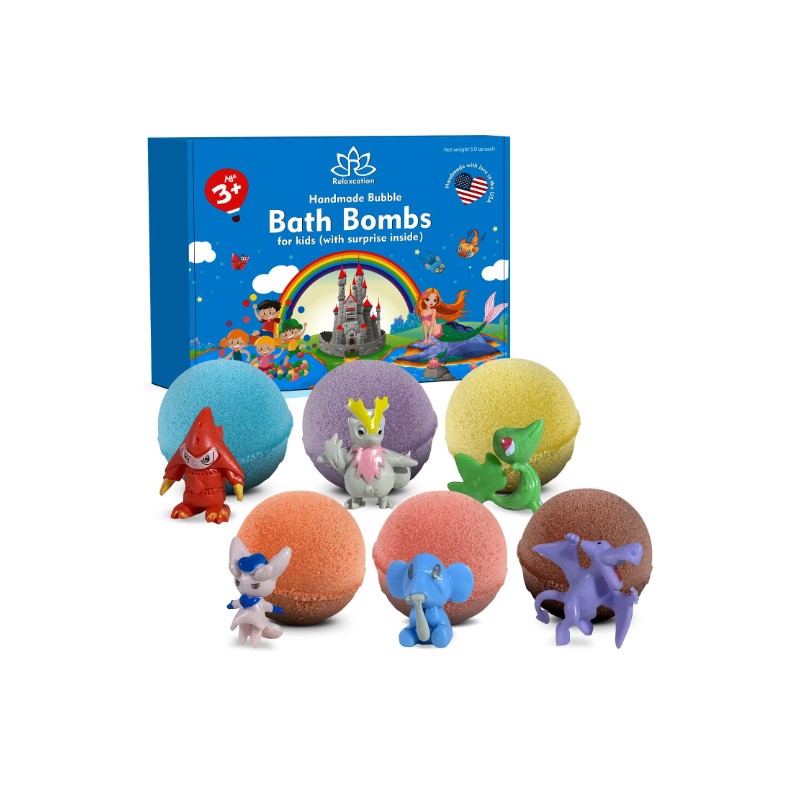 Relaxcation 6 Bath Bombs Set for Kids and Teens with