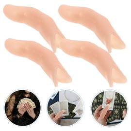 BESPORTBLE 4pcs Fake Finger Sleeves Magician Prop Realistic Simulation Comfortable Secure Fit for Stage Performance and Prank Tricks