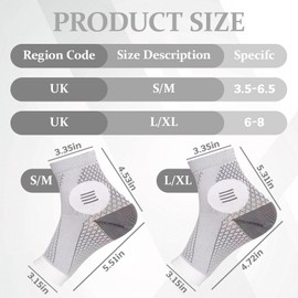 Gain the Edge Grip Socks – Compression Socks for Women & Men (Grey, 2 Pair, S/M) – Ankle Support, Soothe Relieve Varicose Veins Socks