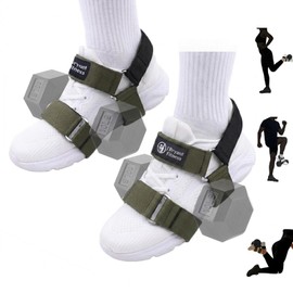 Portable Tibialis Trainer for Dumbbell - Adjustable Leg Extension & Hamstring Curl Foot Strap - Ankle Weights Attachment for Home Gym Shin Splints & Knee Ability Training (1 Pair)