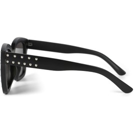 styleBREAKER 09020126 Women's Oversize Sunglasses with Rivets, Oval Polycarbonate Lenses and Plastic Frame, Retro Style, Frame black / glass pink mirrored