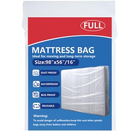Plastic Mattress Bag for Moving Storage, Mattress Protector Cover ,Mattress Bag for Disposal (Full)