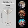 TJ 2 Pcs Stainless Steel Martini Glasses 6.5oz Metal Martini