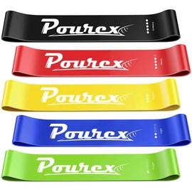 Elastic Fitness Band Set [5 Pack]: Versatile Latex Resistance Bands for Strength Training, Pilates & Yoga - 5 Different Strength Levels - Includes Handy Storage Bag