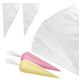 Disposable Piping Bags, Pack of 200 Piping Bags, Disposable Piping Bags, Transparent Plastic, Professional Disposable Piping Bags, Medium, Small Piping Bags for Pastries, Cakes, Fondant, Sugar