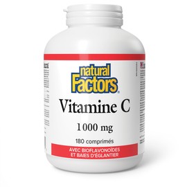 Natural Factors Natural Factors Vitamin C Plus Bioflavonoids & Rosehips 1000 mg 180 Tablets, Premium Non-GMO Vitamin C, Supports Healthy Bones & Teeth, Proudly Canadian