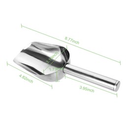 CYEAH 8 palas de hielo de acero inoxidable de 6 onzas, cuchara de metal de 9 pulgadas, tamaño pequeño para cubitos de hielo, caramelos, harina, azúcar, cubitos de hielo para latas, hornear, despensa de cocina, libre de óxido