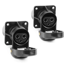 DARKGUARD 2Pieces 3 Pin Tractor Socket 12v 24v,3pin Trailer Socket, Waterproof,Norm Din 9680,3 Flat Terminals,3pin Caravan Socket Female for Van Camion Towing Towbar RV (3pin Socket S42)