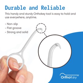 OrthoKey Aligner Remover - Versatile Clear Aligner & Retainer Removal Tool - Hygienic Invisalign Remover, Denture Grabber - Portable & Durable, Fits Dental & Aligner Cases - (White, 1-Pack)
