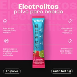 Electrolitos en Polvo Sin Azúcar, Hidratación Rápida HEALLY 40 Sobres, Magnesio, Potasio, Sodio, Vitamina C, Variedad de Sabores, Vegano, Natural