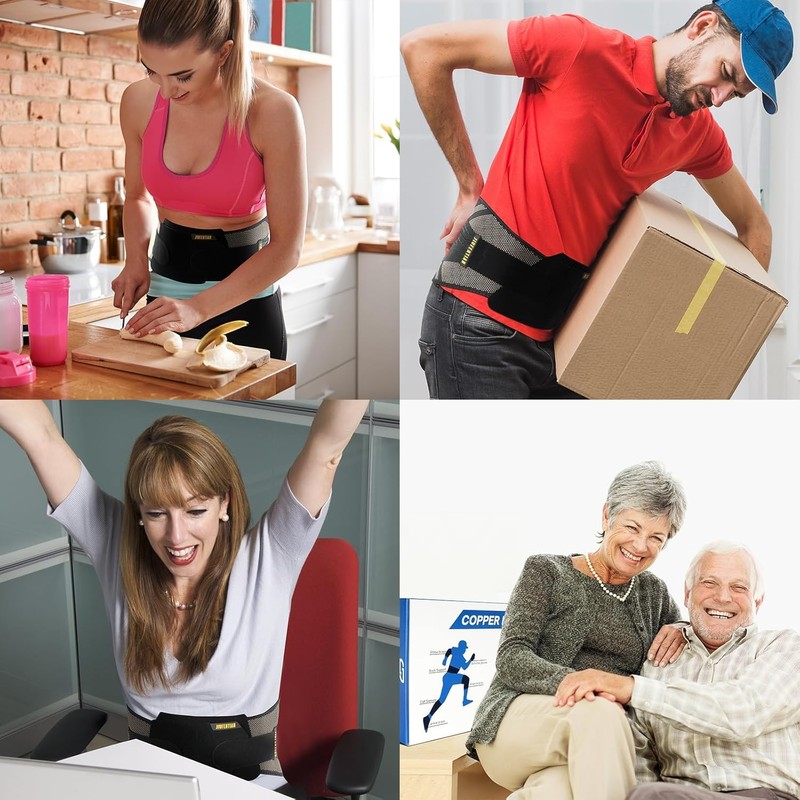 JIUFENTIAN Copper Back Braces for Lower Back Pain with Support