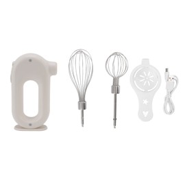 Electric Hand Mixer 3 Speeds Anti Slip Handle Design Safe Household Handheld Milk Frother Foam Maker 5V 20W White
