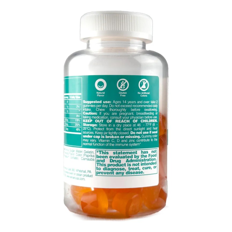 Freeyu Gomitas Inmunidad Vitaminas C D Zinc 60 Gomitas