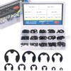 Glarks 300-Pieces 10 Size Black Alloy Steel E-Clip External Retaining