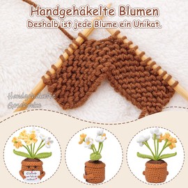 Mwmoeen Pocket Hug Positive Flower, Positive Creative Knitting Wool Sunflower, Positive Potato German Pocket Hug Lucky Charm for Friends, Colleagues and Family