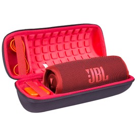co2CREA EVA Hard Travel Carrying Storage Case for JBL Charge 4 / JBL Charge 5 WiFi and Portable Bluetooth Speaker,(Outside Black and Inside Red Case Only)