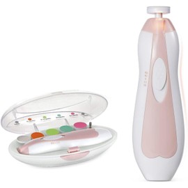 Baby Nail Trimmer Electric Nail Clippers Kit LED Light,10 Grinding Heads for Newborn Toddler Or Adults Fingernails and Toenails Care with Extra 4 Replacement Pads New Combo Portable Travel