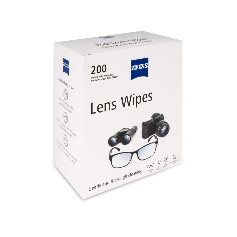 Zeiss Pre-Moistened Lens Cleaning Wipes, 6 x 5-Inches, 200 Count