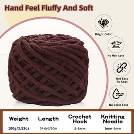 3 Pack Plush Chenille Chunky Yarn for Crocheting 100g(54.6yd) - Bulky Thick Fluffy Yarn for Knitting- Soft Velvet for Baby, Blanket Knitting Blanket Yarns- Amigurumi Yarns (3-Pastel Purple)