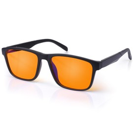 MOSSLIAN Blue Light Filter Glasses Men's Gaming Glasses Blue Light Blocker Glasses for Men and Women - Anti-Glare Gamer Glasses for Computer Screens, TVs, Mobile Phones - Amber